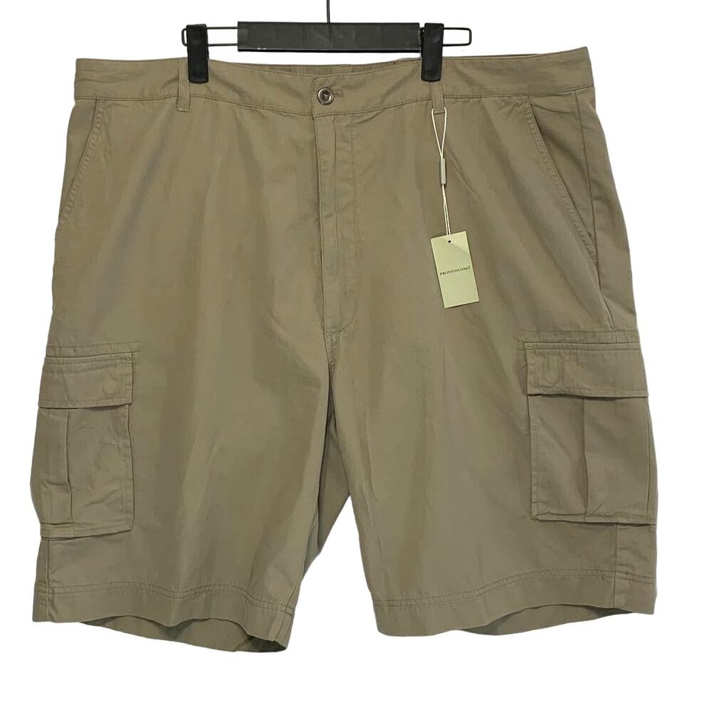Pronto Uomo Khaki Cotton Blend Cargo Shorts NWT Men's Sz 42 Beige Casual